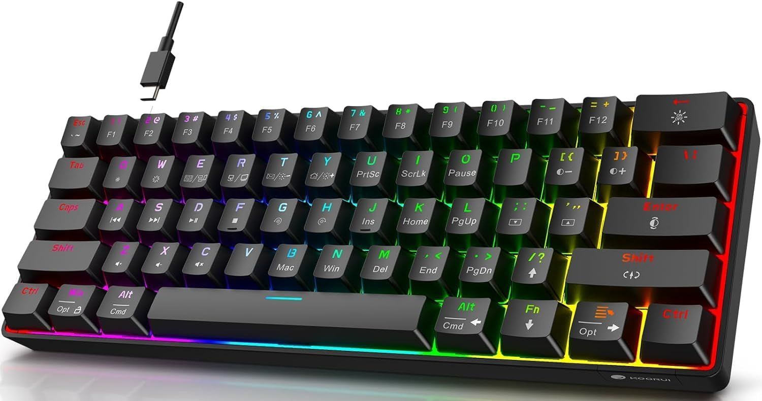 KOORUI MK061 Mini Size 61 Keys Gaming Keyboard