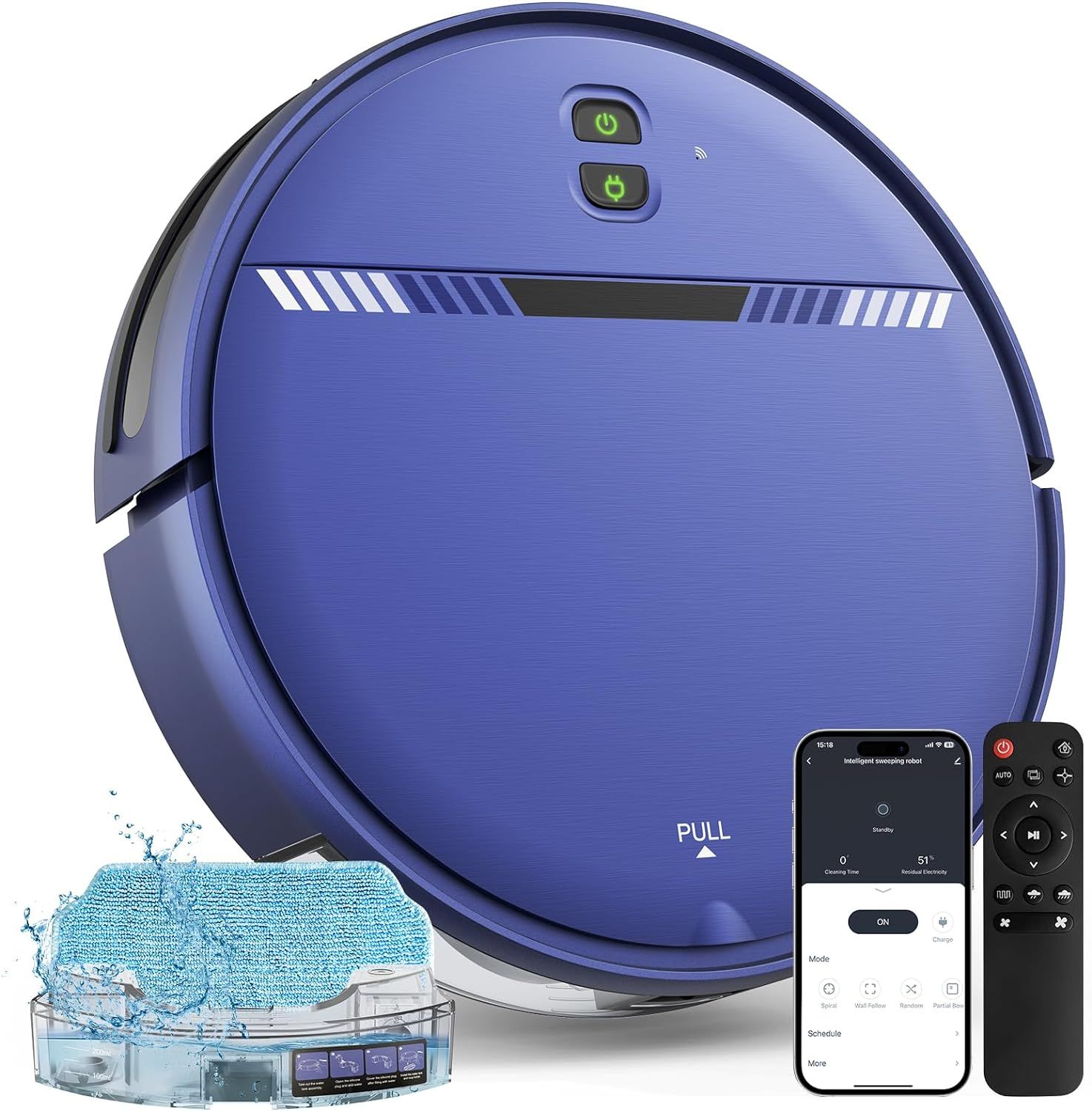 XIEBro Life Robot Vacuum and Mop Combo BR151 2-in-1 Mopping Robot Vacuum with Water Tank and Dustbin