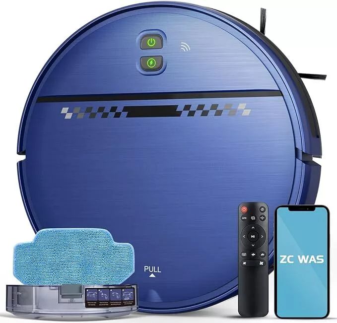 ZC WAS 2-in-1 Robot Vacuum and Mop Combo with APP