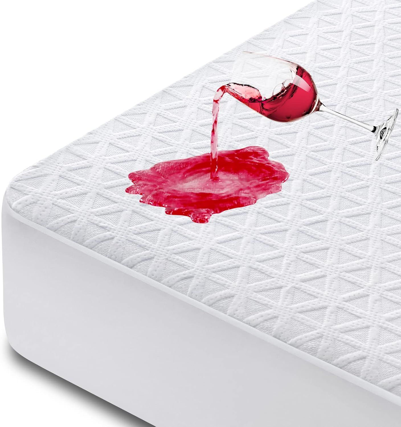 Wzhoufie 100% Waterproof Mattress Protector Queen (60"x 80")